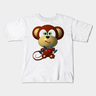 Cute Mighty Muscular Monkey Kids T-Shirt